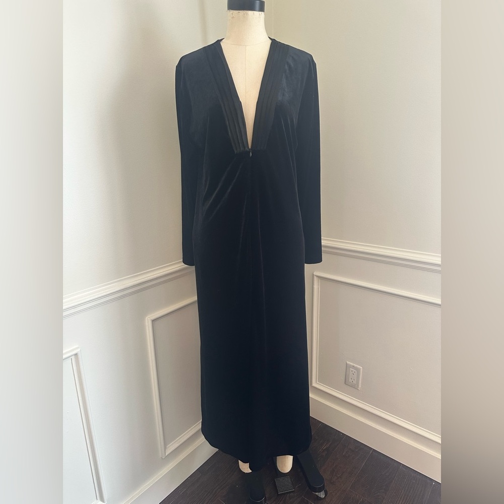 Oscar de Rente  Black Velvet kaftan Robe